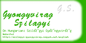 gyongyvirag szilagyi business card